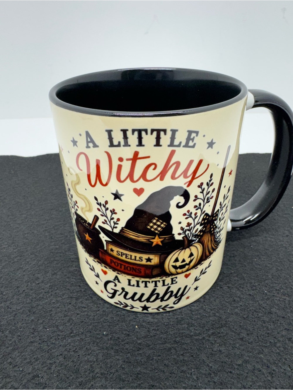 A Little Witchy Ceramic Coffee Mug - Black Interior